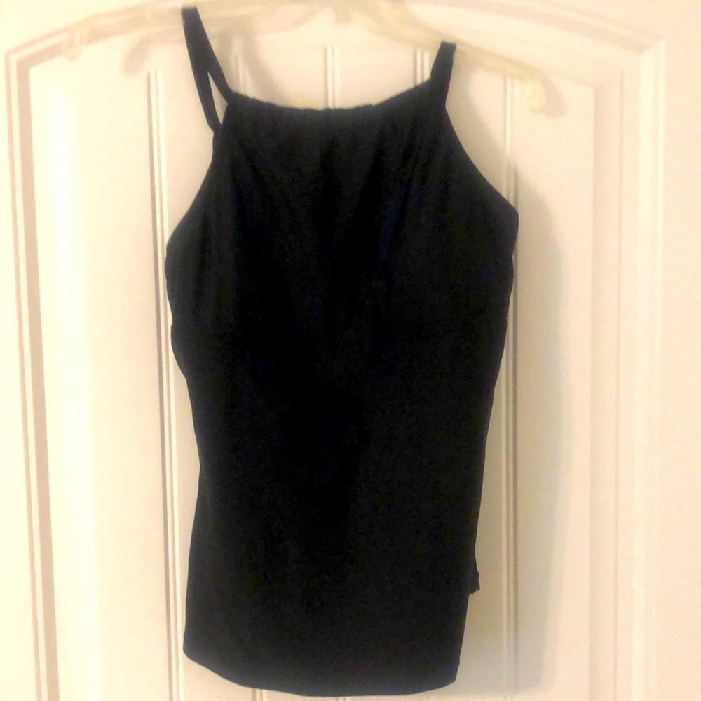 Hapari black high neck tankini top